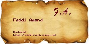 Faddi Amand névjegykártya